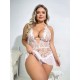 Білий Babydoll Мереживна Sexi Еротична білизна Plus Size для Весільної ночі