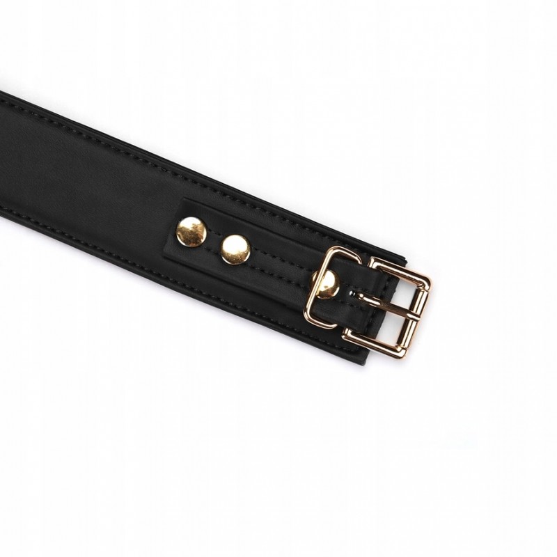 Нашийник з поводком Liebe Seele Black organosilicon collar leash БДСМ