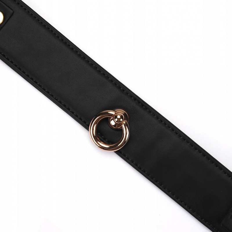 Нашийник з поводком Liebe Seele Black organosilicon collar leash БДСМ