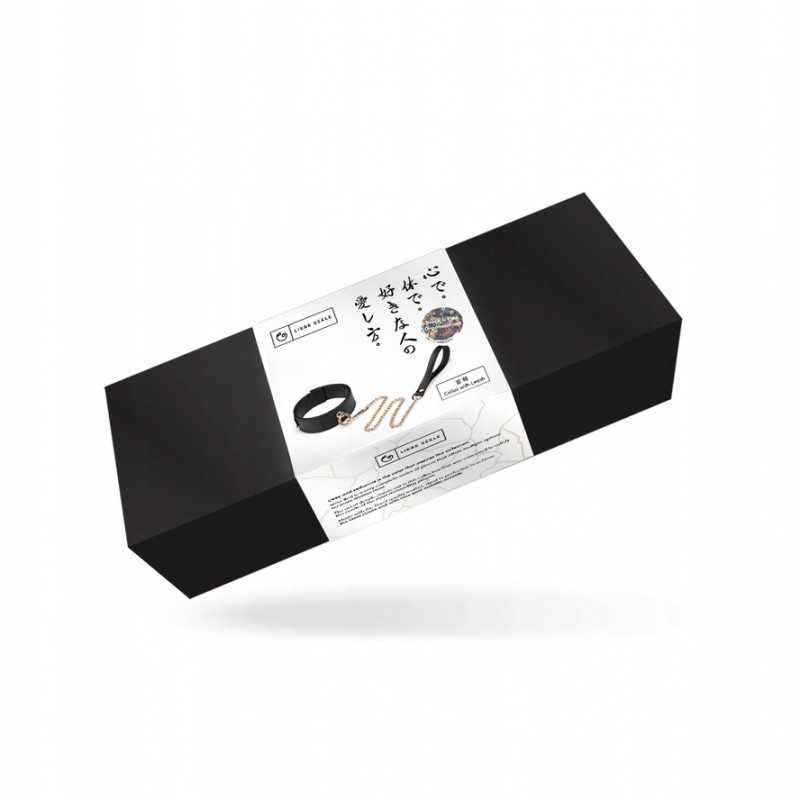 Нашийник з поводком Liebe Seele Black organosilicon collar leash БДСМ