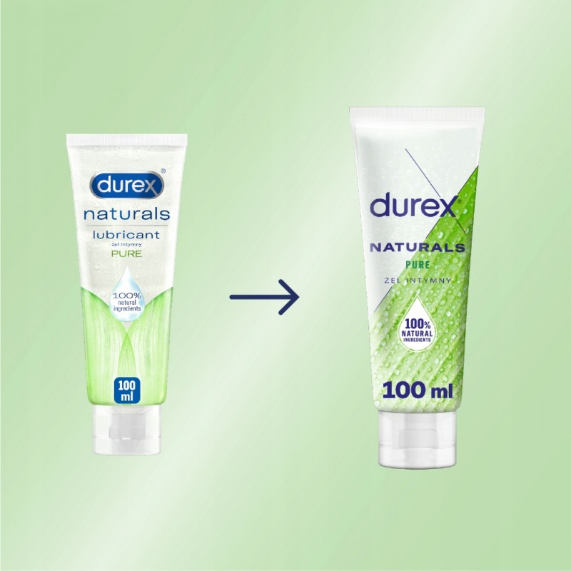 Інтимний гель Durex Naturals Pure 100 мл зволожуючий ніжний для масажу сексу