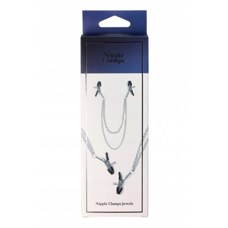 VIRGITE JEWELS MOD. 18 ЗАТИСКАЧІ ПРЯЖКИ ДЛЯ СОСОК З ЛАНЦЮЖКОМ СРІБНІ