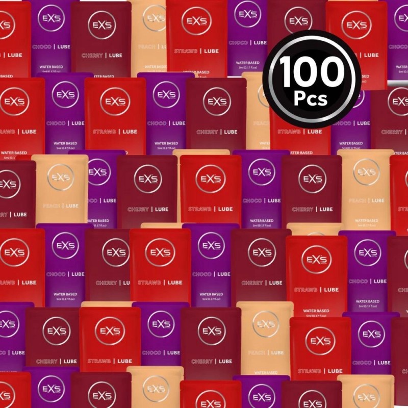 НАБІР ТЕСТЕРІВ 100 ШТ. EXS FLAVOURED LUBE SACHETS 5МЛ