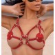 HARNESS BIUSTONOSZ STANIK CHOKER czerwony
