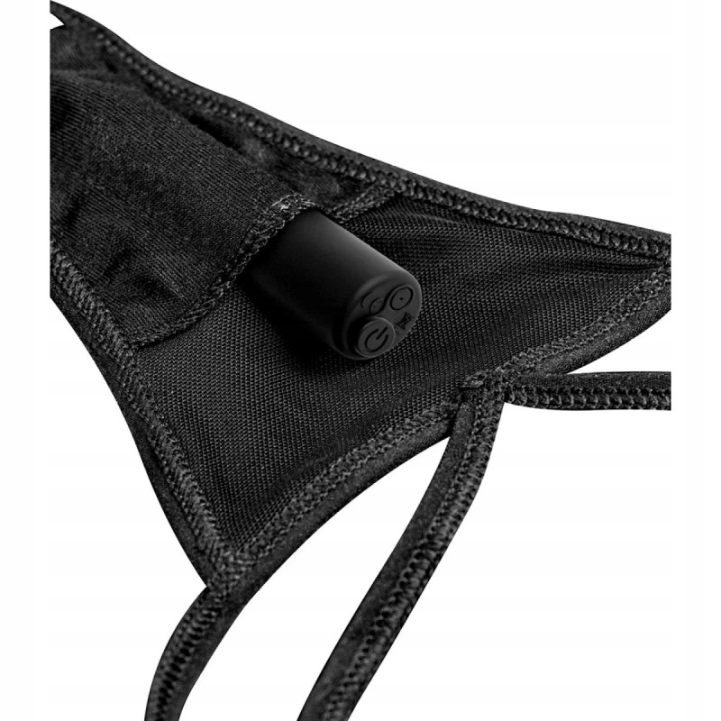 Сліпи HookUp REMOTE LACE PEEK-A-BOO розмір S/L чорні з анальною пробкою