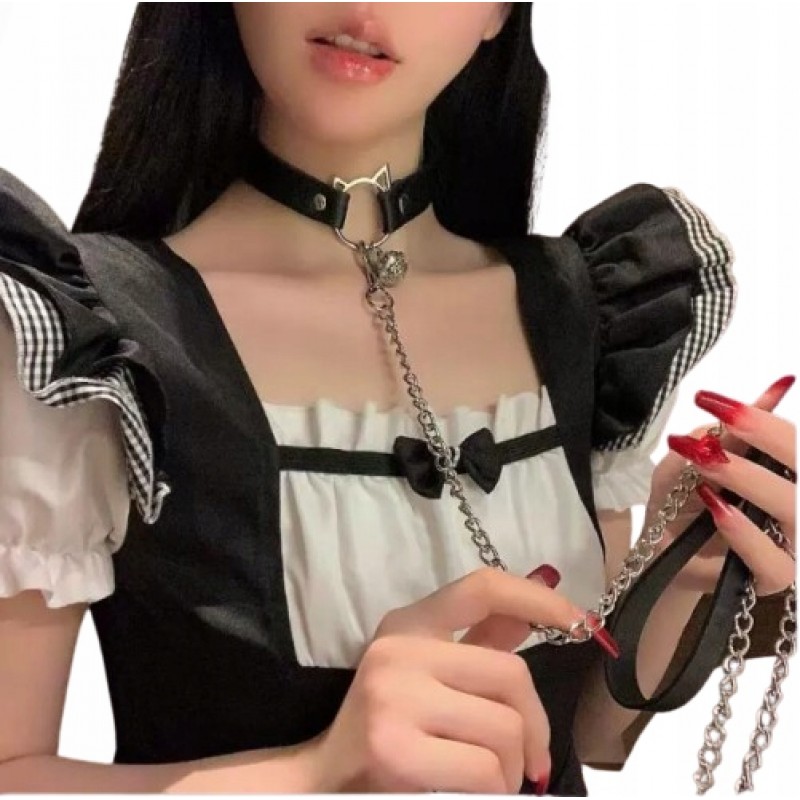 Нашийник з дзвіночками та поводком комплект БДСМ Choker Регульована застібка