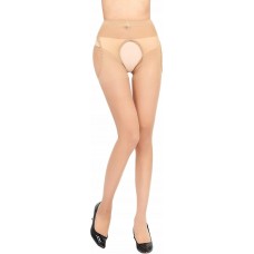 Колготки нейлонові жіночі, колготки high waist, 12 DEN, бежеві, KLONKEE