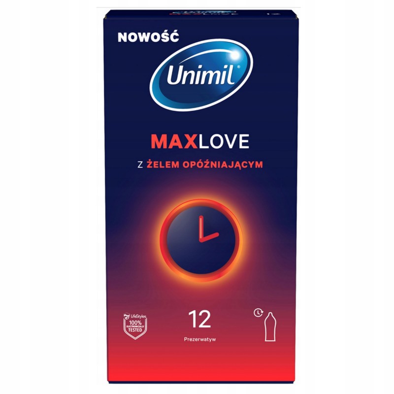 Презервативи з гелем для затримки еякуляції Unimil Max Love набір 36 шт