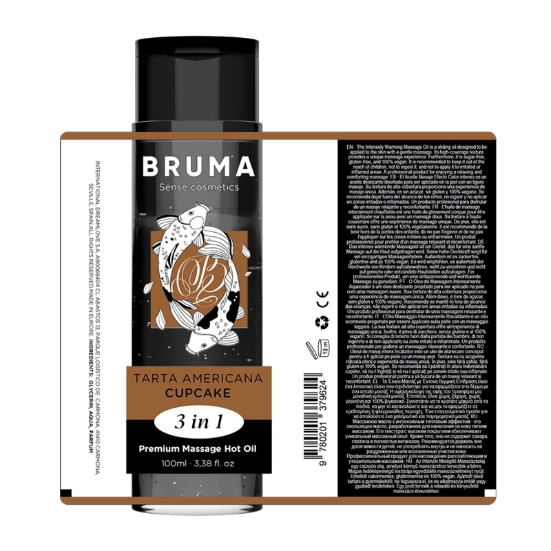 Масажна олія преміум зігріваюча 3w1 100мл без парабенів BRUMA