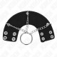 KINK Металеве інтимне кільце 4 см з ланцюжком 7 см і скошеним ремінцем