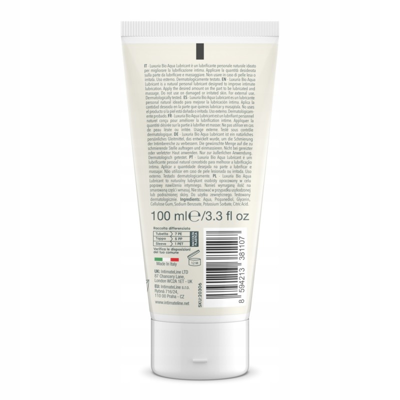 Любрикант Водяний Luxuria Bio Aqua Lubricant 100 Мл IntimateLine