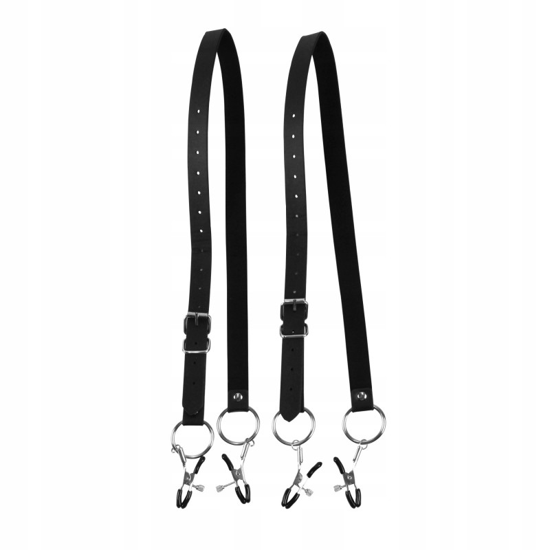 ЗАТИСКАЧІ ДЛЯ СТАТЕВИХ ГУБ РОЗВ'ЯЗУВАЧ Labia Spreader with Clamps - Black