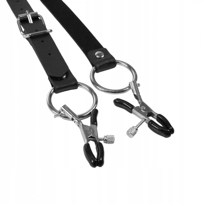 ЗАТИСКАЧІ ДЛЯ СТАТЕВИХ ГУБ РОЗВ'ЯЗУВАЧ Labia Spreader with Clamps - Black