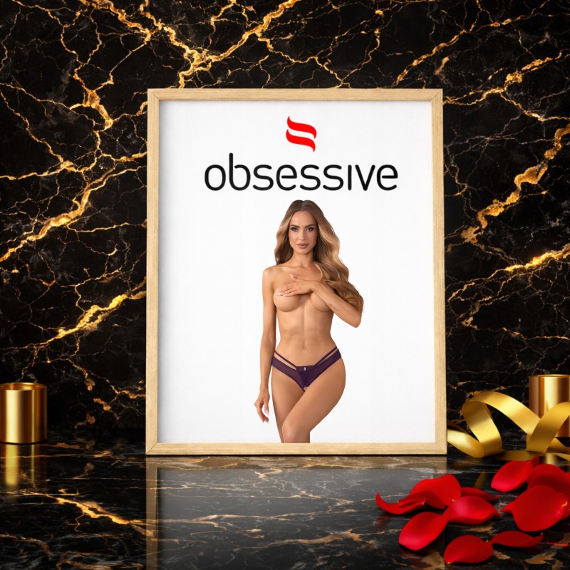 СЕКСУАЛЬНА НИЖНЯ БІЛИЗНА OBSESSIVE СТРІНГИ З ПАСОЧКАМИ ВІДКРИТИМ КРОКОМ 2XL/3XL