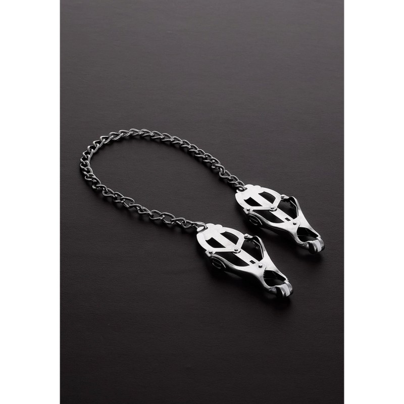 Steel Затискачі Clover для сосок з ланцюжком - нержавіюча сталь, класичний мо