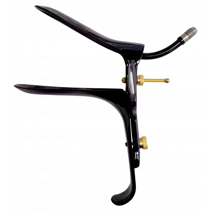 Fetish Collection Speculum з трубкою для рідини, нержавіюча сталь, чорний 15см