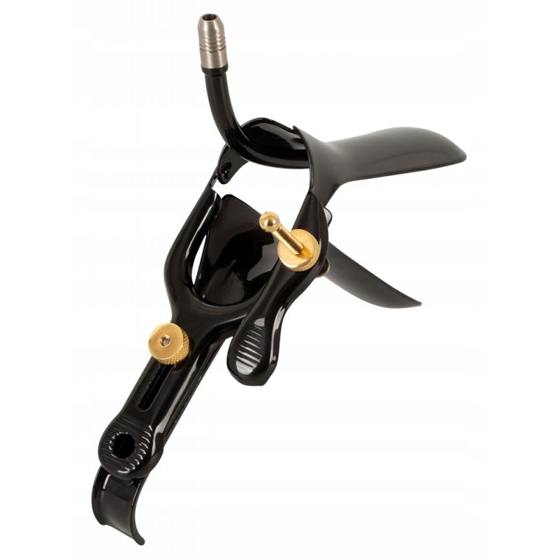 Fetish Collection Speculum з трубкою для рідини, нержавіюча сталь, чорний 15см