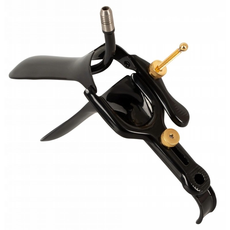 Fetish Collection Speculum з трубкою для рідини, нержавіюча сталь, чорний 15см