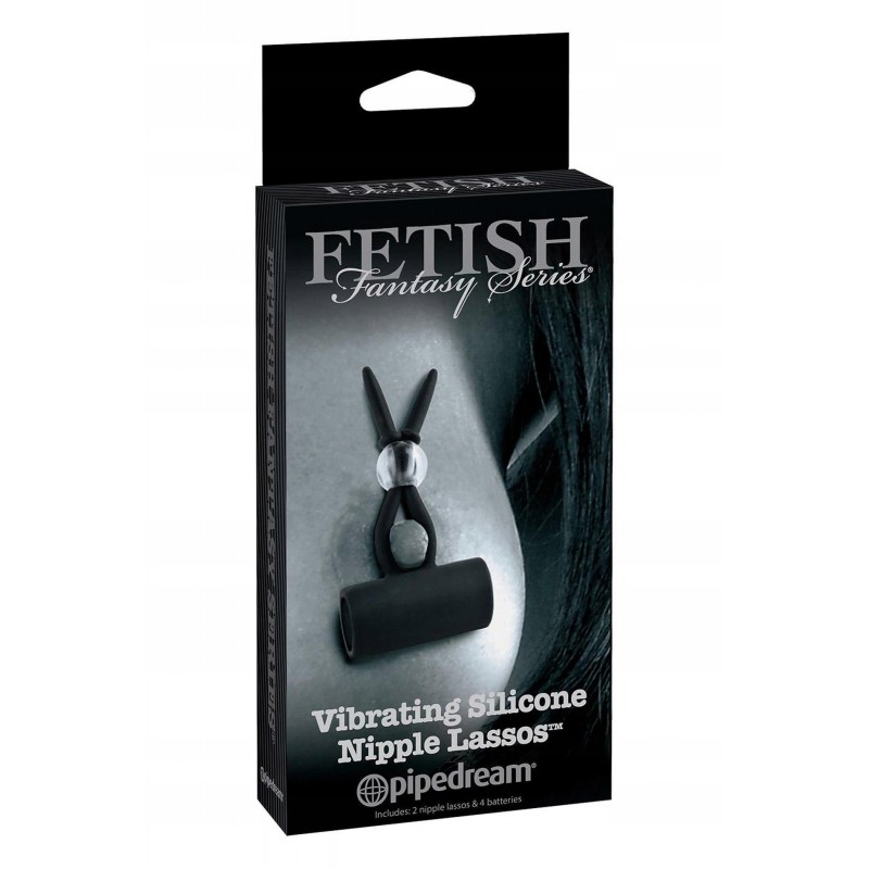 FETISH FANTASY SERIES LIMITED EDITION VIBRATING SILICONE NIPPLE LASSOS BLAC