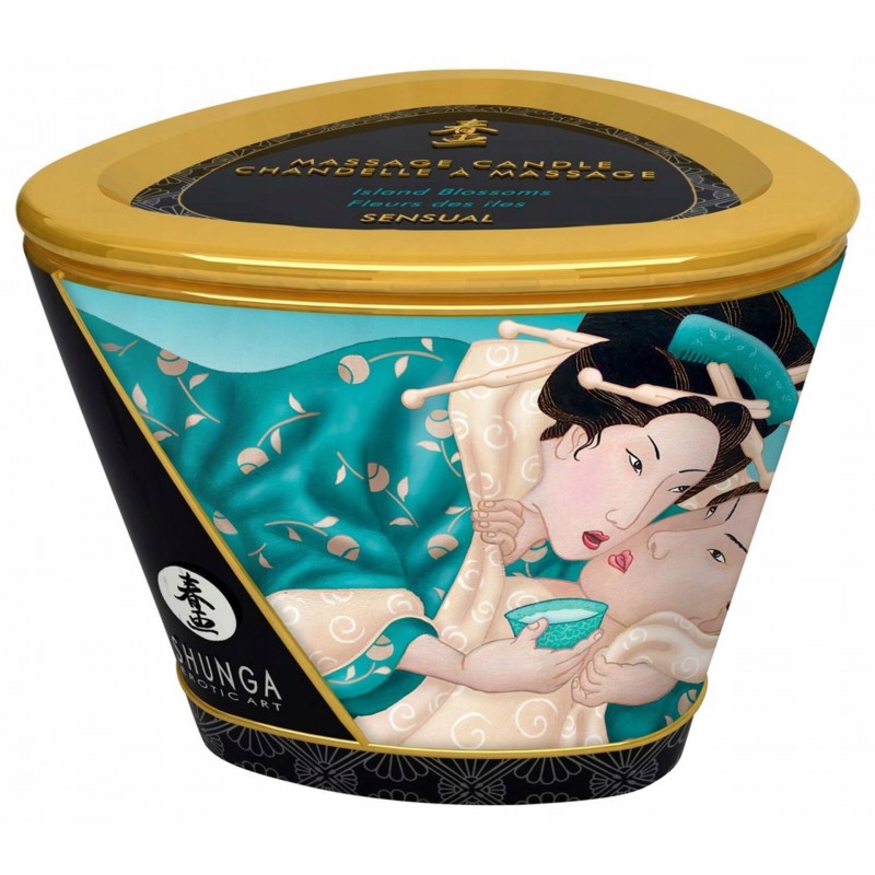 МАСАЖНА СВІЧКА SHUNGA SENSUAL 170МЛ АРОМАТ КВІТКИ ОСТРОВА 40ГОД