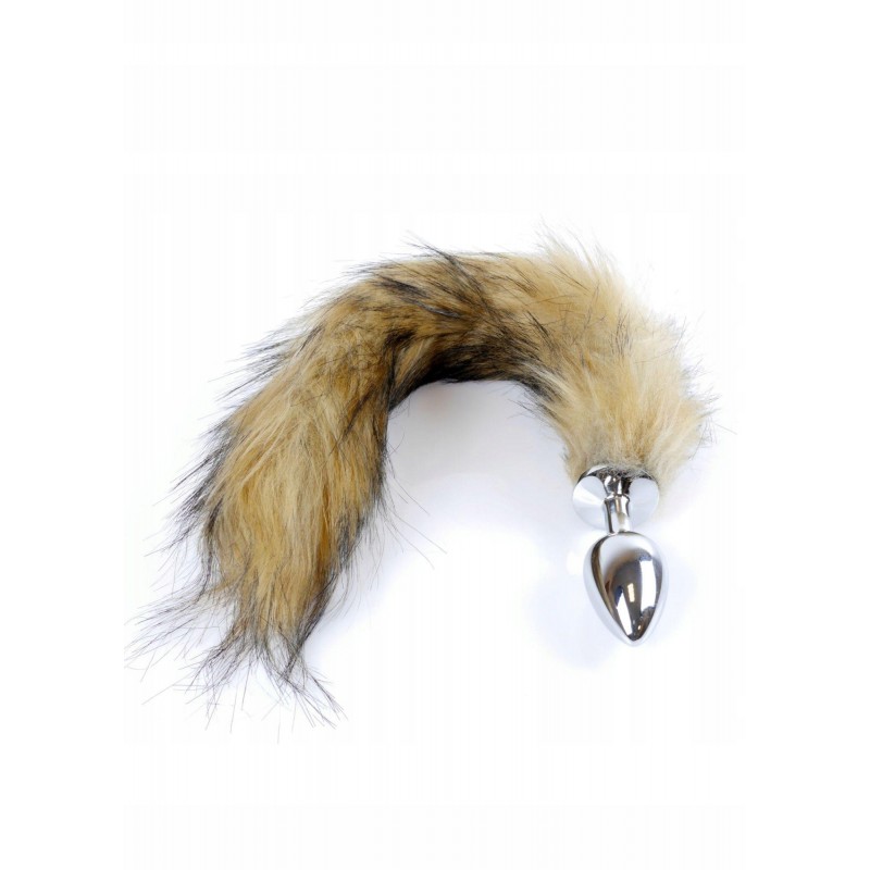 Анальна пробка з хвостиком лисиці Plug-Fox TAIL - Коричнева XL