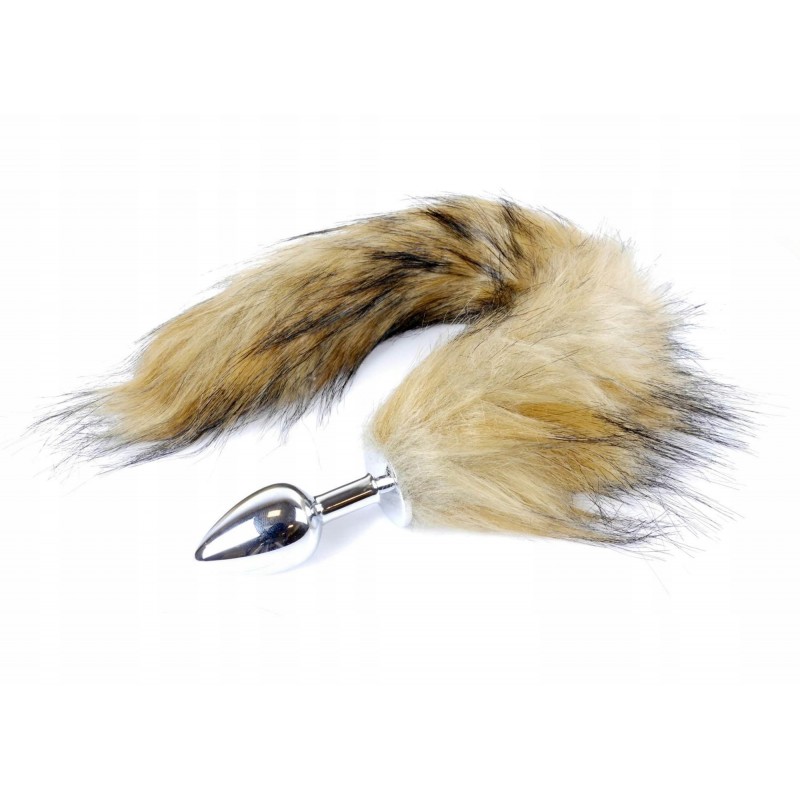Анальна пробка з хвостиком лисиці Plug-Fox TAIL - Коричнева XL