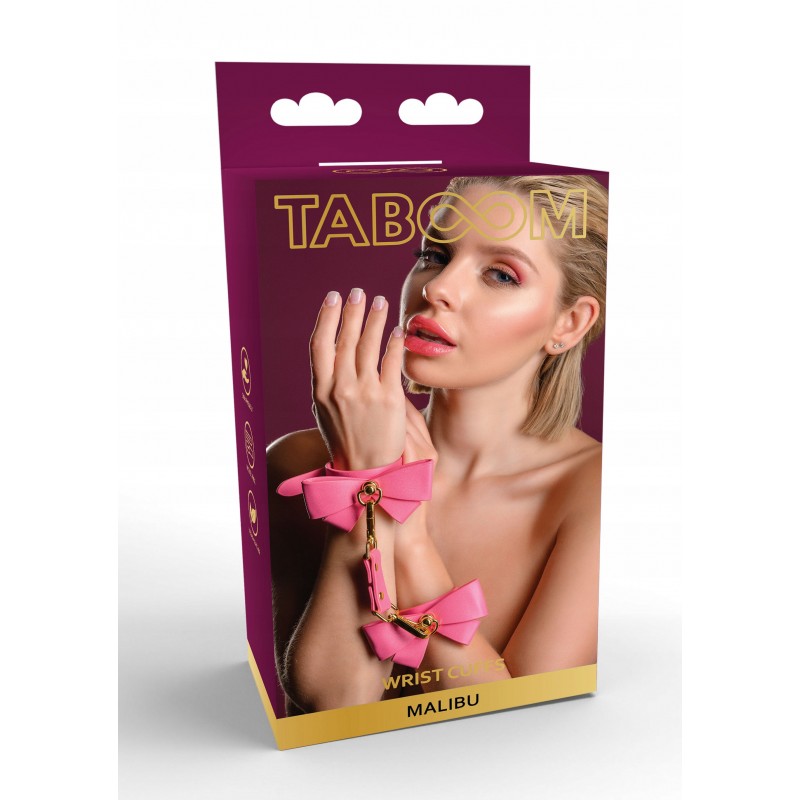 Taboom Malibu Наручники Жіночі для Рук БДСМ Рожеві Шкіра PU Bondage Sexy