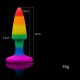Анальна пробка Силіконова Веселкова 9 см Butt Plug Rainbow Малий Анальний Plug