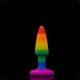 Анальна пробка Силіконова Веселкова 9 см Butt Plug Rainbow Малий Анальний Plug