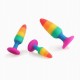 Анальна пробка Силіконова Веселкова 9 см Butt Plug Rainbow Малий Анальний Plug