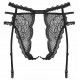 Відкритий мереживний пояс для панчіх з перлами XL/2XL | Obsessive