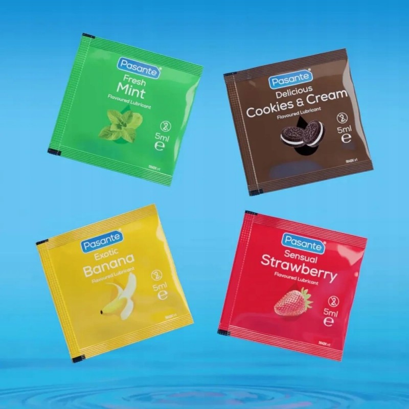 Pasante ІНТИМНИЙ ГЕЛЬ МІКС смаків Любрикант водяний 5шт х 5мл Flavoured Lubes