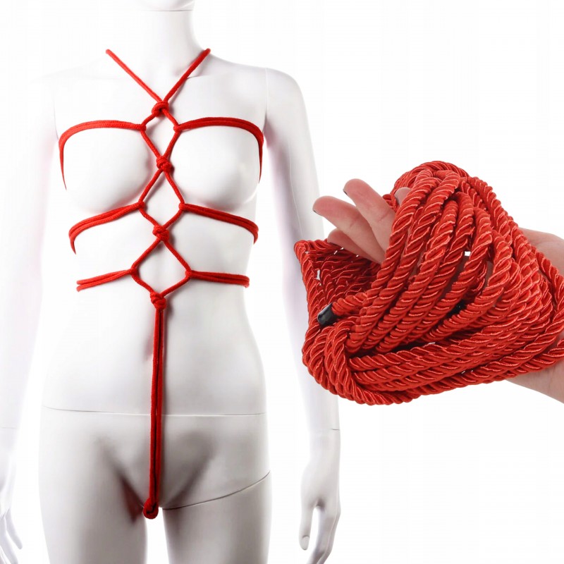 Мотузка БДСМ KINBAKU SHIBARI шнур ЧЕРВОНИЙ бондаж роуп для знерухомлення 10 м