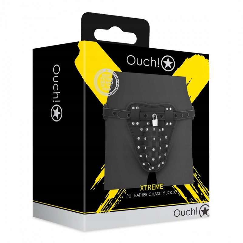 OUCH! Xtreme Інтимний пояс PU Скорений з регульованими ремінцями Чорний