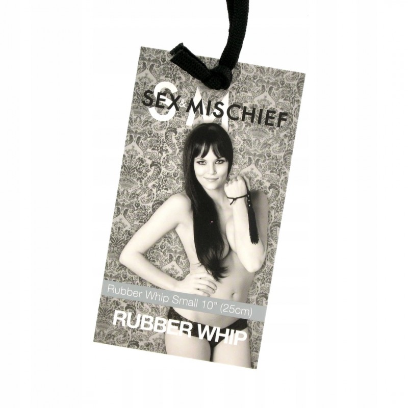 S&M Small Rubber Whip Black - міцний гумовий батіг 25 см