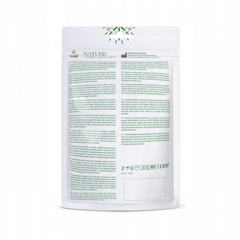 AMOR Nature 64мм - упаковка з 50 презервативів XXL преміум класу, автентична і