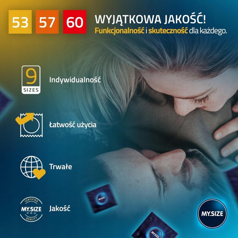 MY.SIZE PRO ELITE Набір презервативів 53,57,60мм 3х3 шт.