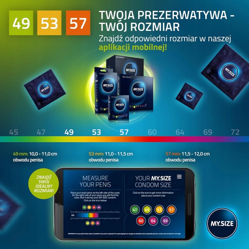 MY.SIZE PRO Набір презервативів 49,53,57мм 3х3 шт.