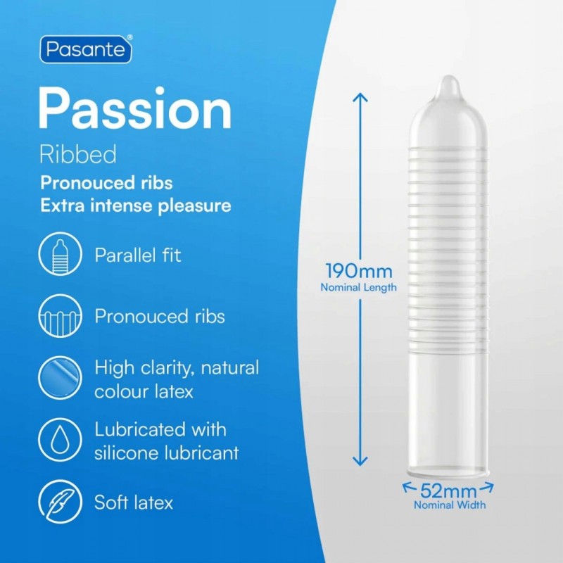 Pasante Презервативи Ribbed Passion 3 шт.