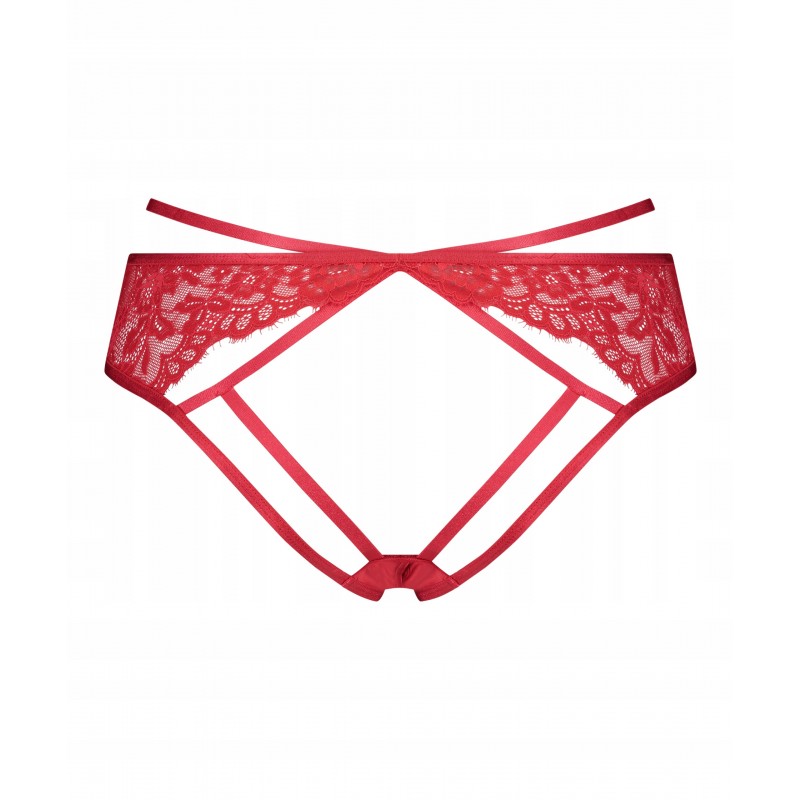 Жіночі трусики 2XL Hunkemoller червоний відкритий мереживний крок сексуальний