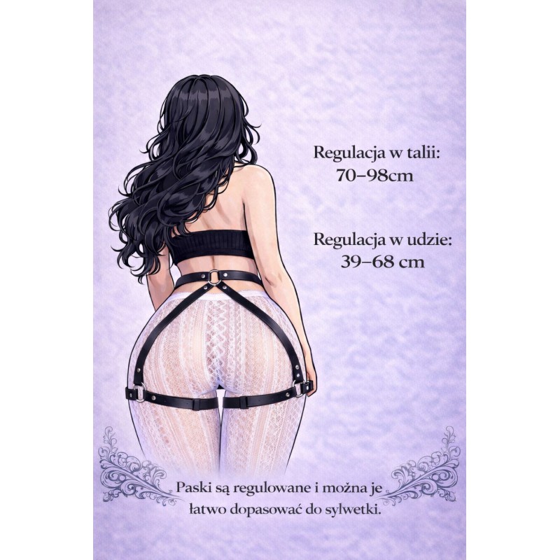 Skórzany harness bdsm uprząż na pośladki SEXY na pupę