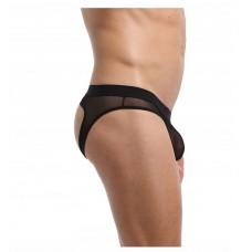 ЧОЛОВІЧІ SLIPKI ТРУСИКИ ВІДКРИТИЙ ЕФЕКТ PUSH UP JOCKSTRAP СІТКА ЧОРНІ С / М