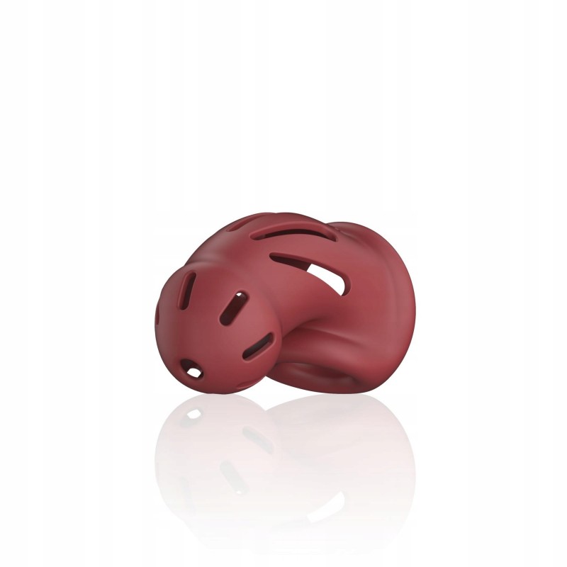 Модель 28 - Ultra Soft Silicone Chastity Кейдж - Червоний