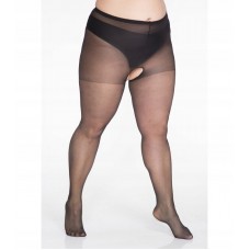 Колготки з дірочкою чорні , 20ден , Ліда, 4 size+ , стегна до 140см