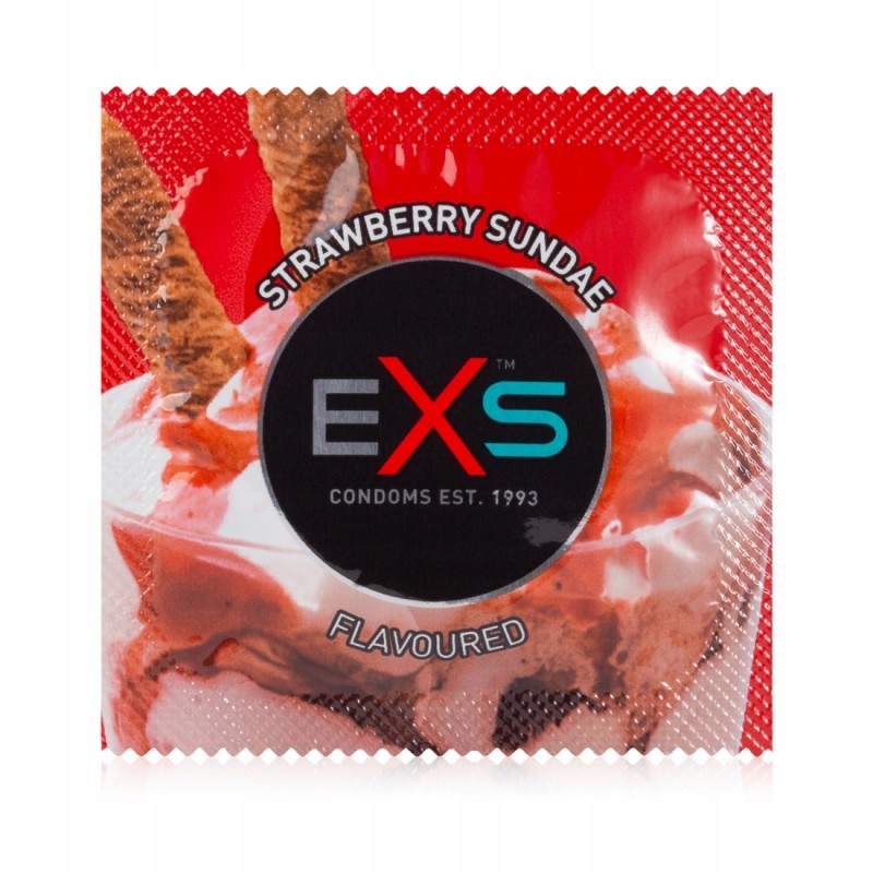 Презервативи Смакові EXS STRAWBERRY SUNDAE 1 Штука - Полуничний смак
