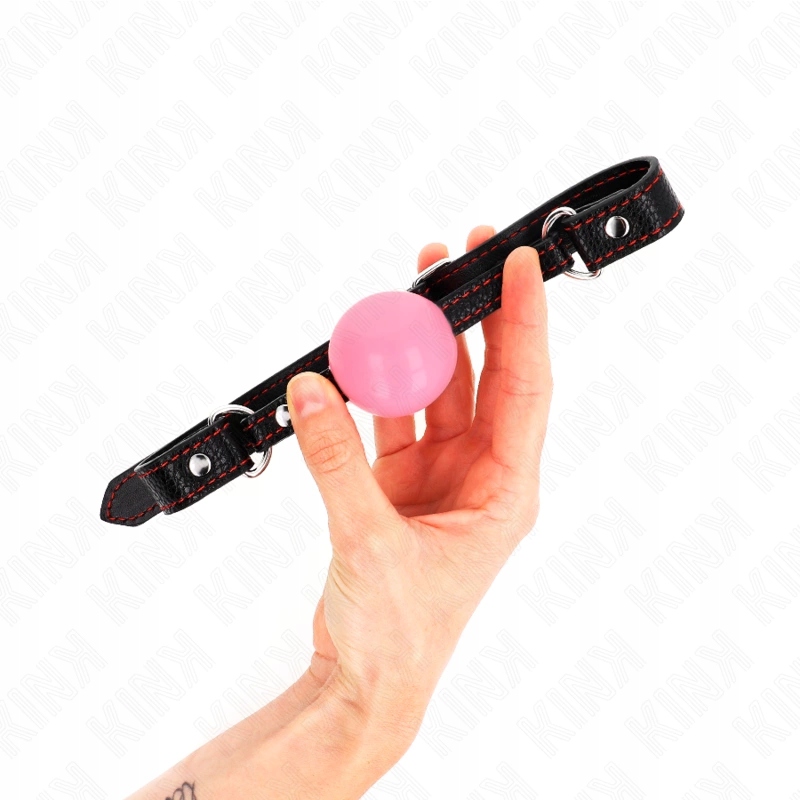 KINK Ball Gag Pink Gold 4 см - Ремінець 60х2 см, силікон і метал