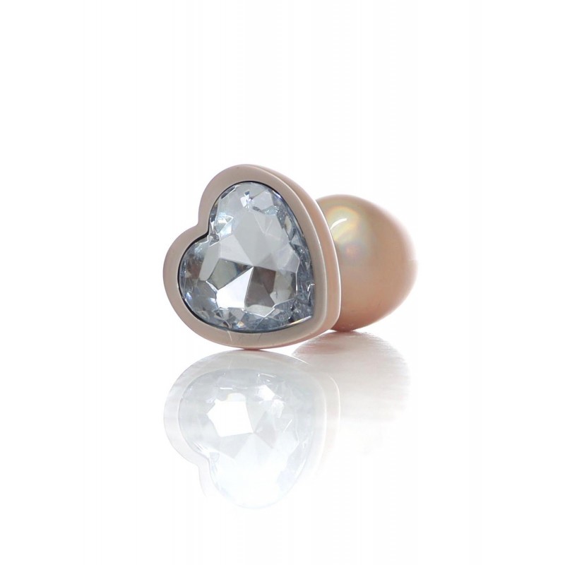 Плаг-прикраса Перлина Золоте Серце PLUG - Clear S