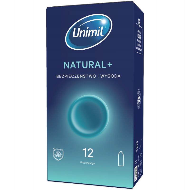 Презервативи латексні UNIMIL Natural Plus 12 шт х2 + Бонус гель 50 мл