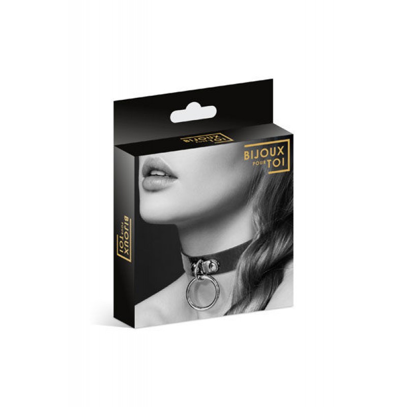 Кольцо для ошейника Bijoux Pour Toi, металлическое, BDSM, черное