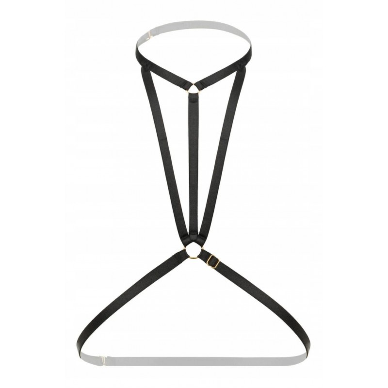 Obsession Strappy Harness Bralette Чорний - модний бюстгальтер зі шлейками